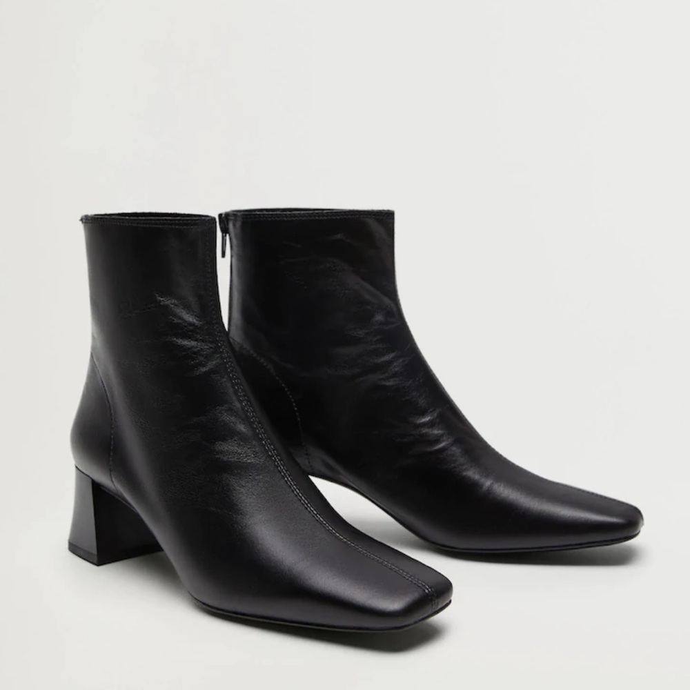 Mango leather ankle boots